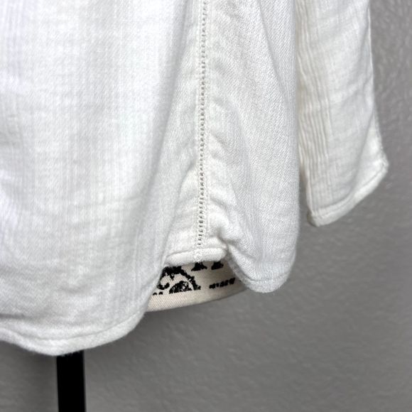 Hinge Sz S 3/4 Sleeve Sweetheart Lace Bodice Blouse White Lace Accents Boho - Picture 4 of 13